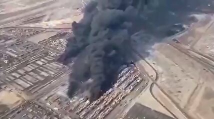 ویدیو / تصاوير هوايى از محل انفجار بندر‌ شهيد رجايى