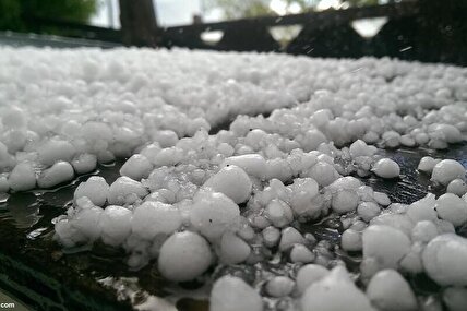 ویدیو / شدت طوفان و بارش تگرگ در یکی از روستاهای مهاباد