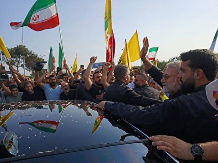 ویدیو / استقبال مردم لبنان از لاریجانی در بدو ورود به بیروت