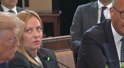 ببینید/ حرکات عجیب صورت نخست‌وزیر ایتالیا حین دیدار سران اروپا با ترامپ